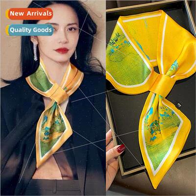 retro mountains rivers picture double satin lazy cross obliq