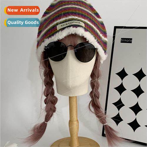 Colorful retro striped terry fisherman hat children autumn w