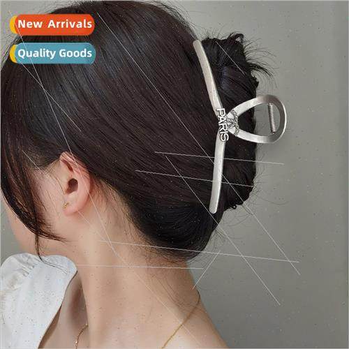 Oversized metal shark clip simple hair grip hair volume back