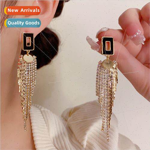 Super flash celebry delicate geometric tassel waterfall earr