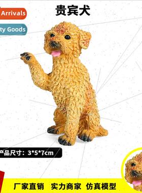 Children simulation animal model toys static solid poodle pe