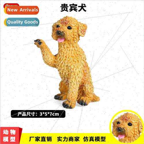 Children simulation animal model toys static solid poodle pe