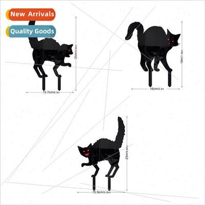 New Halloween Scary Cat Acrylic Outdoor Patio Decorative Flo