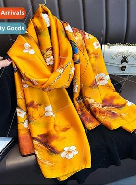 New simulation silk feel scarf scarf neck long scarf versati