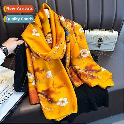 New simulation silk feel scarf scarf neck long scarf versati