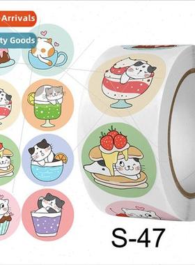 Cat in a Mug Copperplate Thank You 适用 Ordering Store  Tag