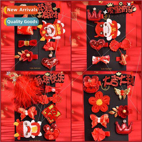 Headdress hair clips children New Year festive head flower h