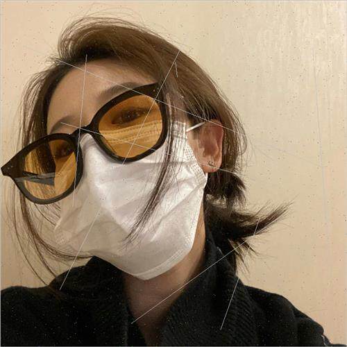 21 star sunglasses male new tide set shooting fashion yellow