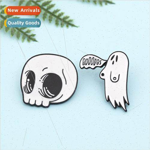 retro Halloween series skull ghost Boos student cowboy badge