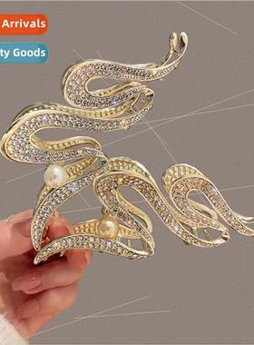 Diamond gun black snake hair clips simple twisted lines back