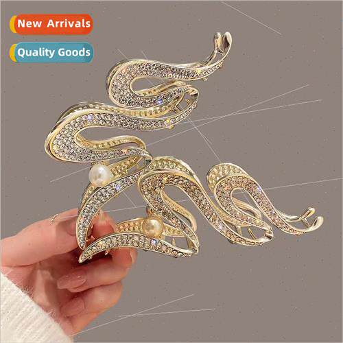 Diamond gun black snake hair clips simple twisted lines back