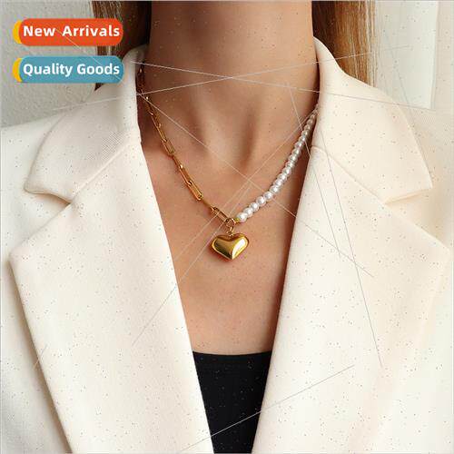 French textured pearl necklace niche imation pearl peach hea
