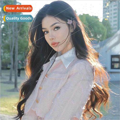 Wig female simulation long hair whole head set center parted