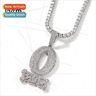 BLOCK nec pendant letters zirconia diamond full hop Hip