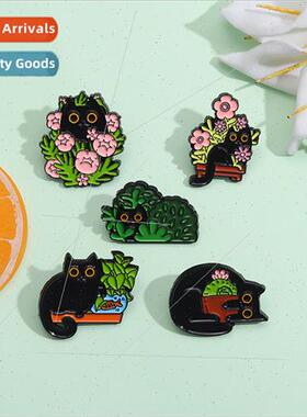 Europe Uned States new garden cat brooch cute black kten mod