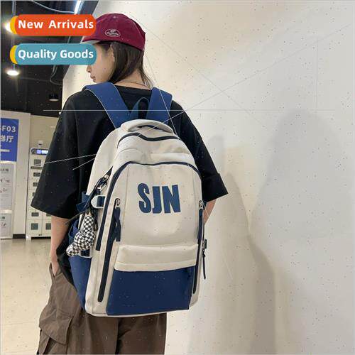 schoolbag female ins Japan color collision computer backpack
