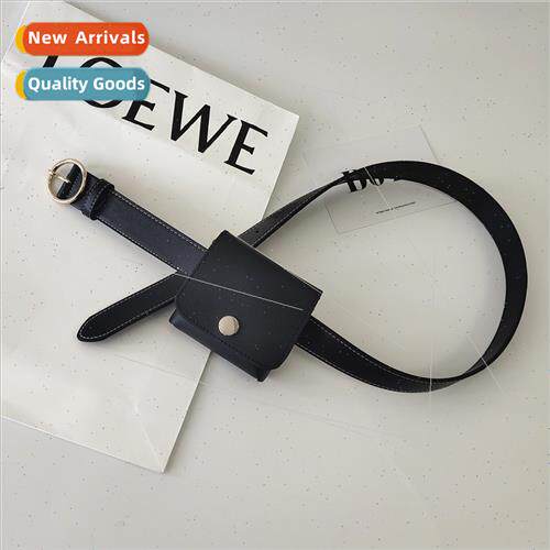 Women leather belt wide simple hundred bag casual round buck