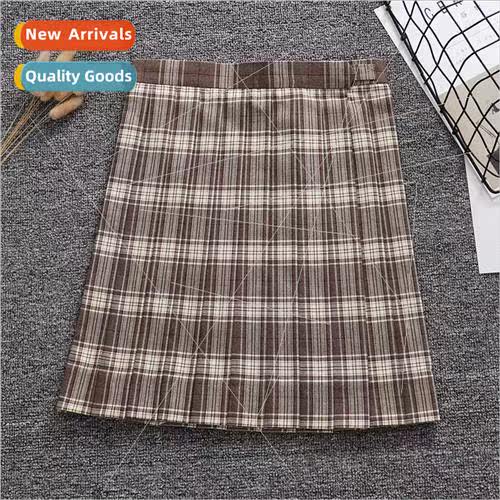 Japan College High Waisted Sub Gray Grid JK Spring Summer Au