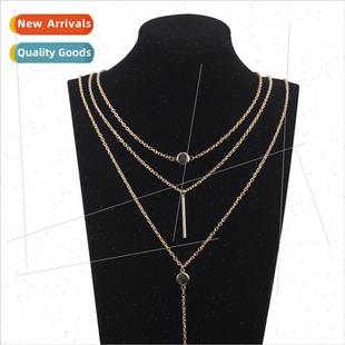 three jewelry layer necklace mul Europe personalized popular