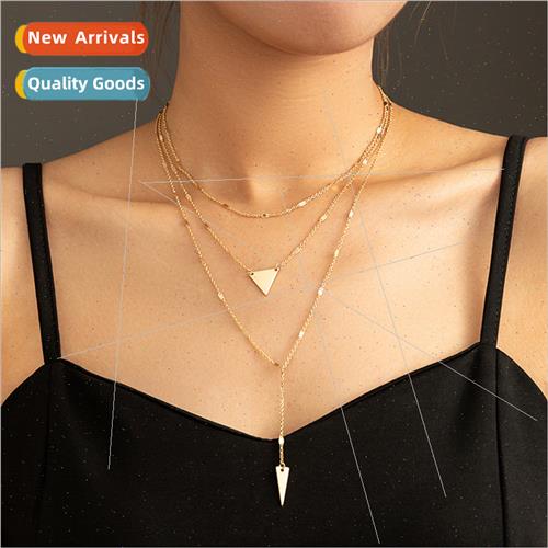 Fashion che Hundred Sequins Triangle Collarbone Chain Multi-