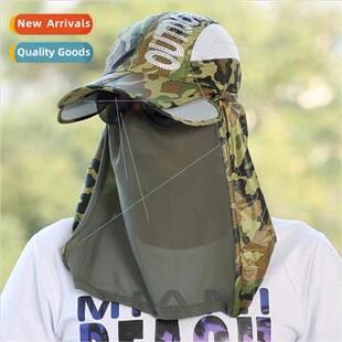 men summer fisherman folda face hat cover Outdoor sun