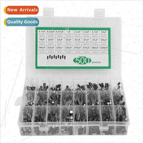 500PCS Inline Electrolytic Capacor Sample K 0.1uF-1000uF 16V