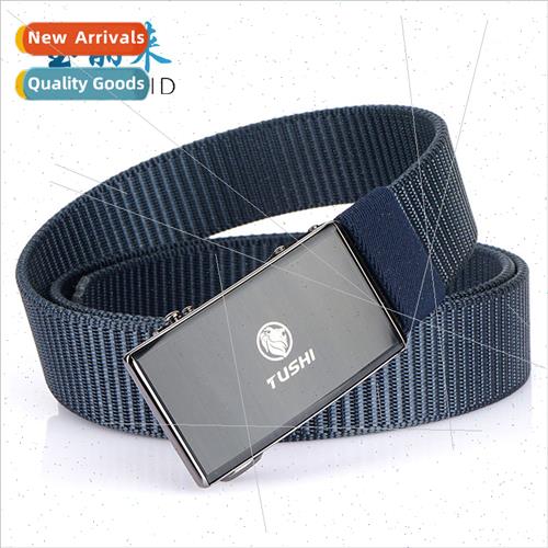 Youth casual fashion nylon belt whout holes toothless alloy
