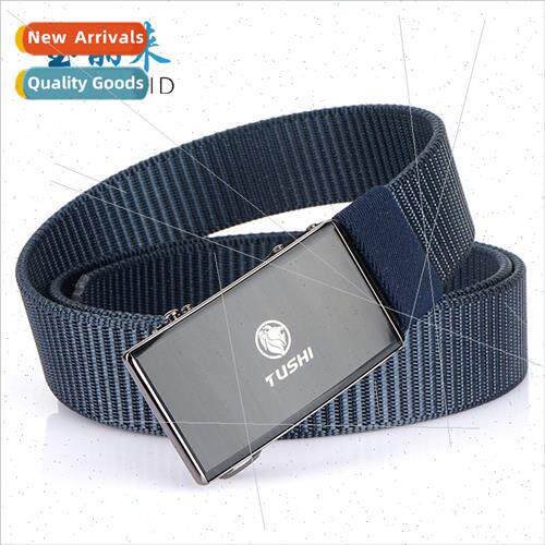 Youth casual fashion nylon belt whout holes toothless alloy