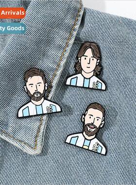 World Cup star pin badge soccer Argentina Messi characters a