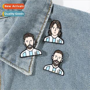 World Cup star pin badge soccer Argentina Messi characters a