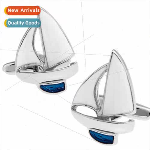 Captain Blue Sailboat Cufflinks Cufflinks French Shirt Butto