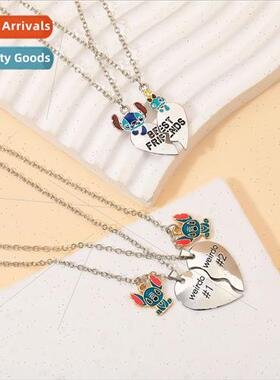Cartoon animation Stch love a pair splicing necklace girlfri