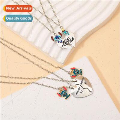 Cartoon animation Stch love a pair splicing necklace girlfri
