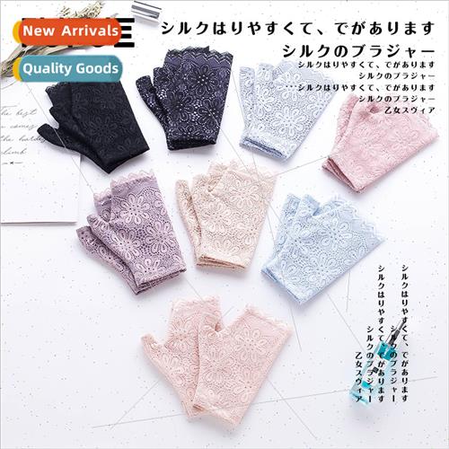 lk lace pull-down gloves female mulberry silk noble retro co