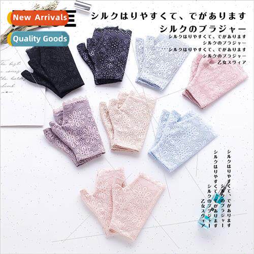 lk lace pull-down gloves female mulberry silk noble retro co