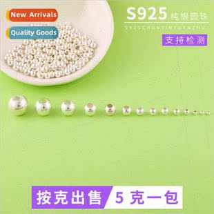 beads round spacer loose materia S925 diy silver