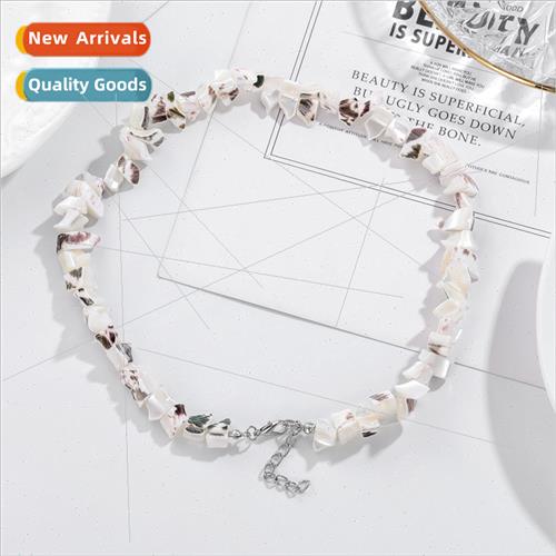 ins irregular broken shell conch short necklace beach vacati
