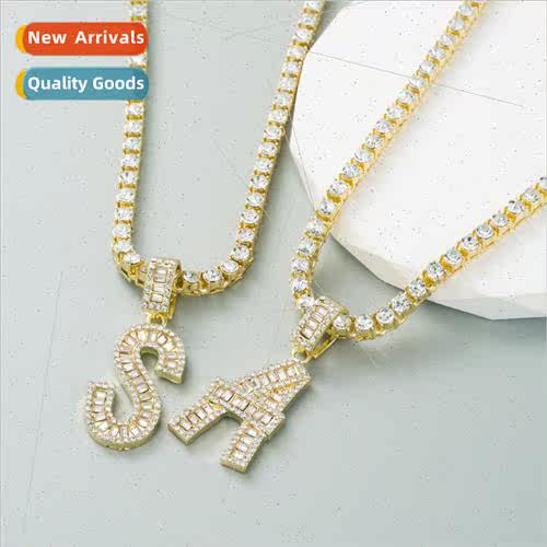 New necklace nd alloy rhinestone SA letters necklace senior