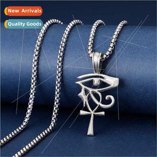 Vintage Egyptian hieroglyphic text pendant ins Europe men wo