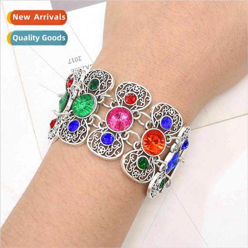 Bohemian retro gypsy silver coin pendant bracelet alloy colo