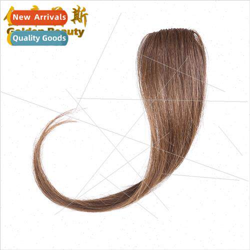 Real hair wig 30cm center parted bangs hair extension piece