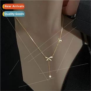 necklace simple tassel bow ins pendant female Korea niche