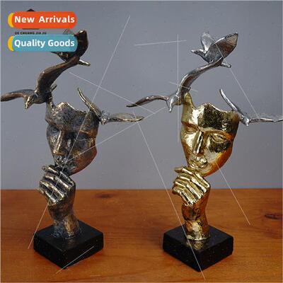 lence is Golden Face Mask Resin Crafts Home Entryway Shop Ex