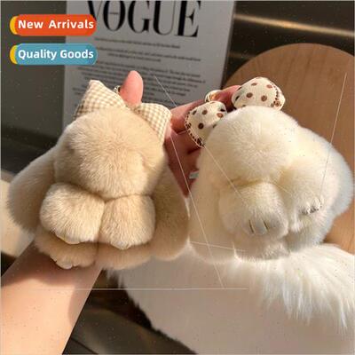 Otter rabb hair bunny plush bow bunny charm Cute cartoon key