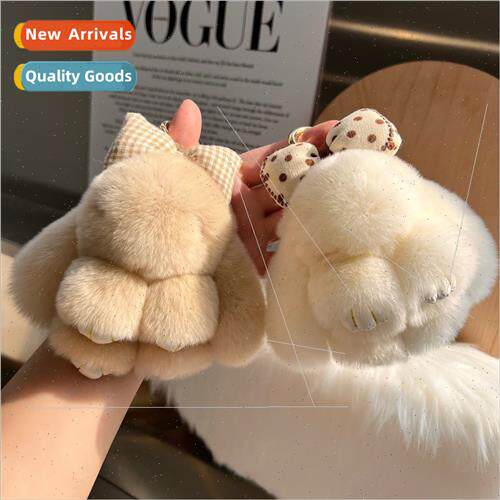 Otter rabb hair bunny plush bow bunny charm Cute cartoon key