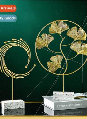 Iron gold TV stand ornament creative home accessories marble