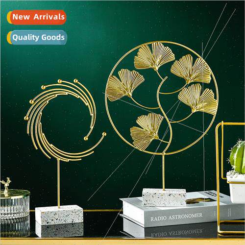 Iron gold TV stand ornament creative home accessories marble