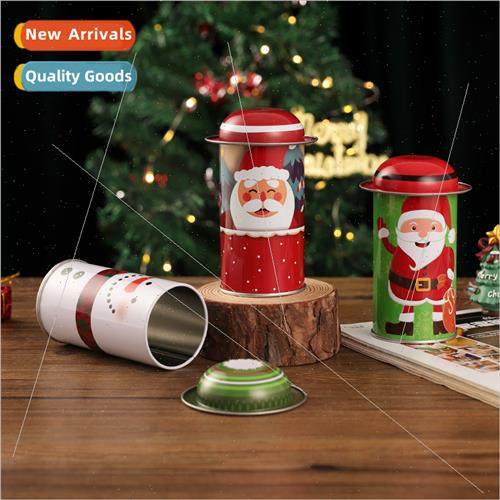 Christmas Round Iron Candy Box Hat Father Christmas Chocolat