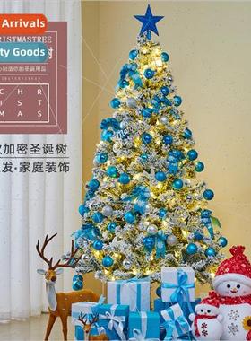 Christmas blue decorative snow flocked Christmas e home pack