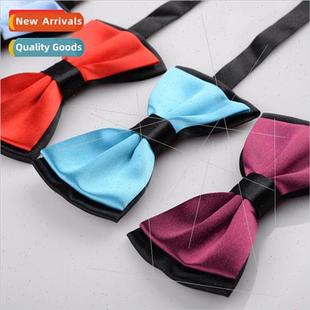 Background Clash Double Men Glossy Black Layers Bow Wedding
